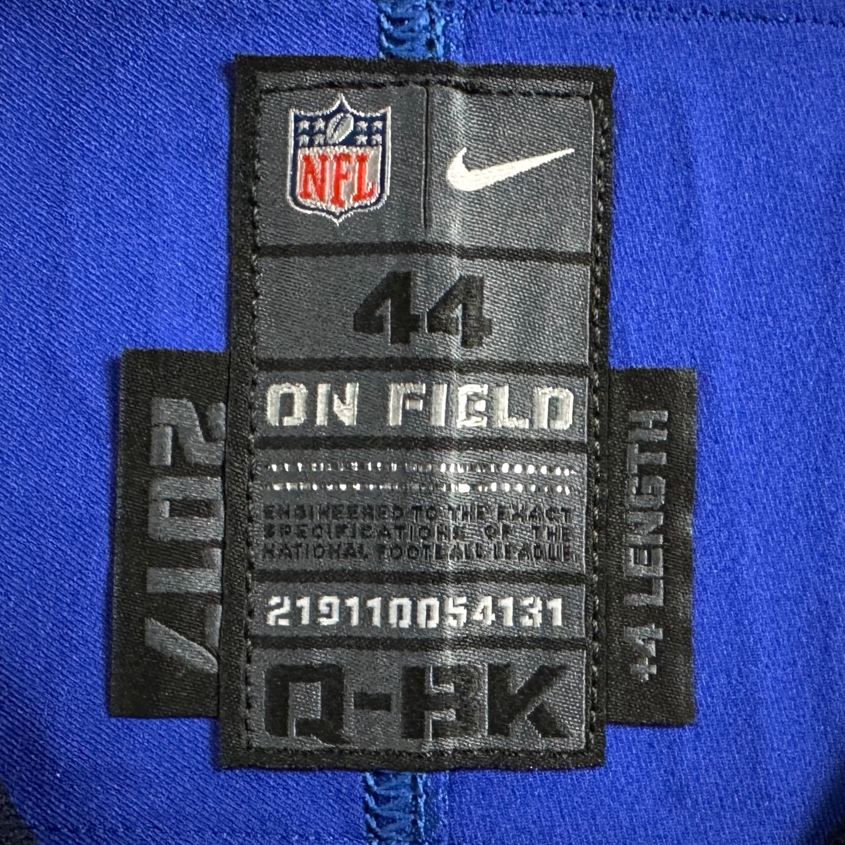 2018 Nike NFL Game-Issued Jersey Buffalo Bills Matt Darr Sz. 44 Team COA