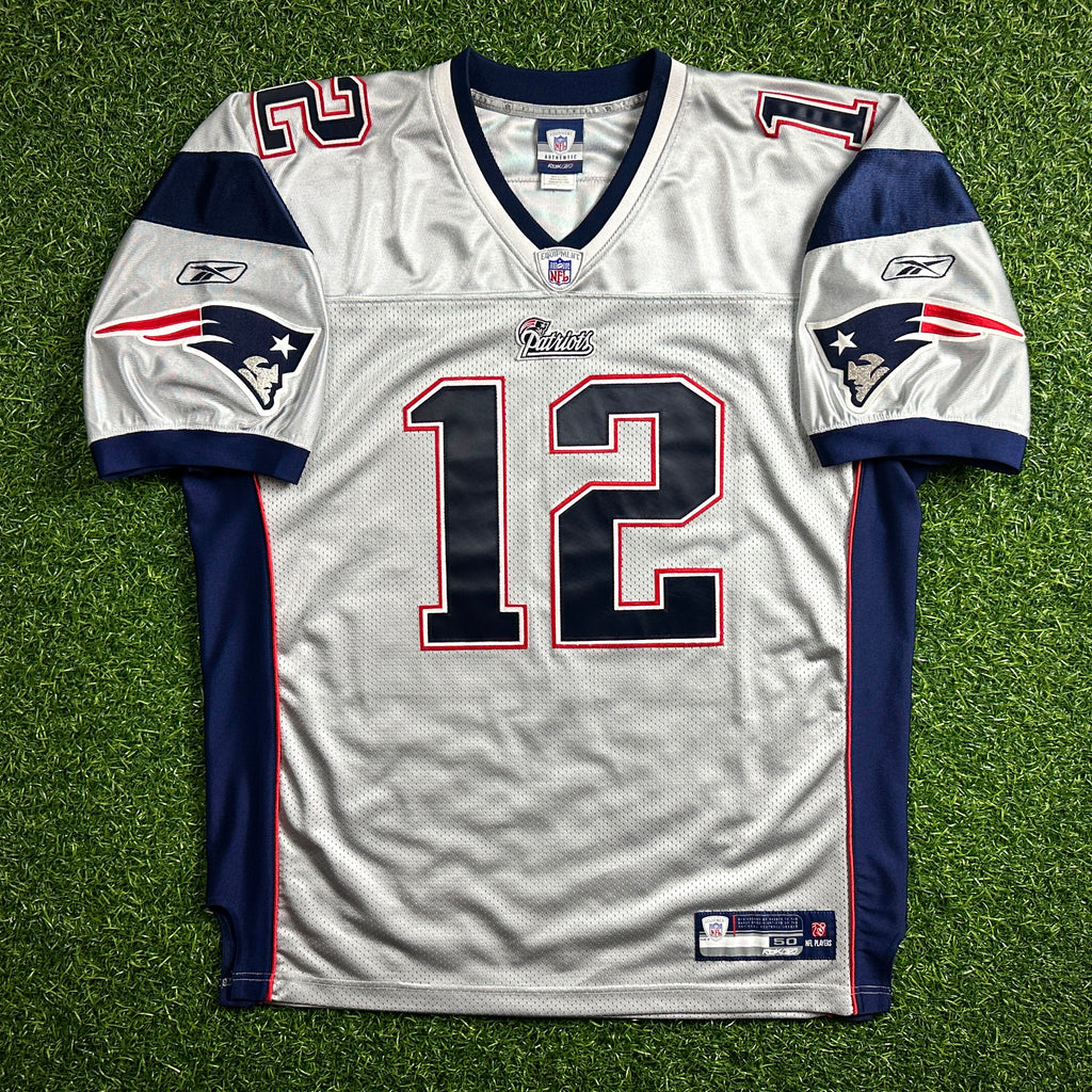 2007 Reebok NFL Authentic Jersey New England Patriots Tom Brady Sz. 50 Silver Alternate