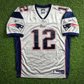 2007 Reebok NFL Authentic Jersey New England Patriots Tom Brady Sz. 50 Silver Alternate