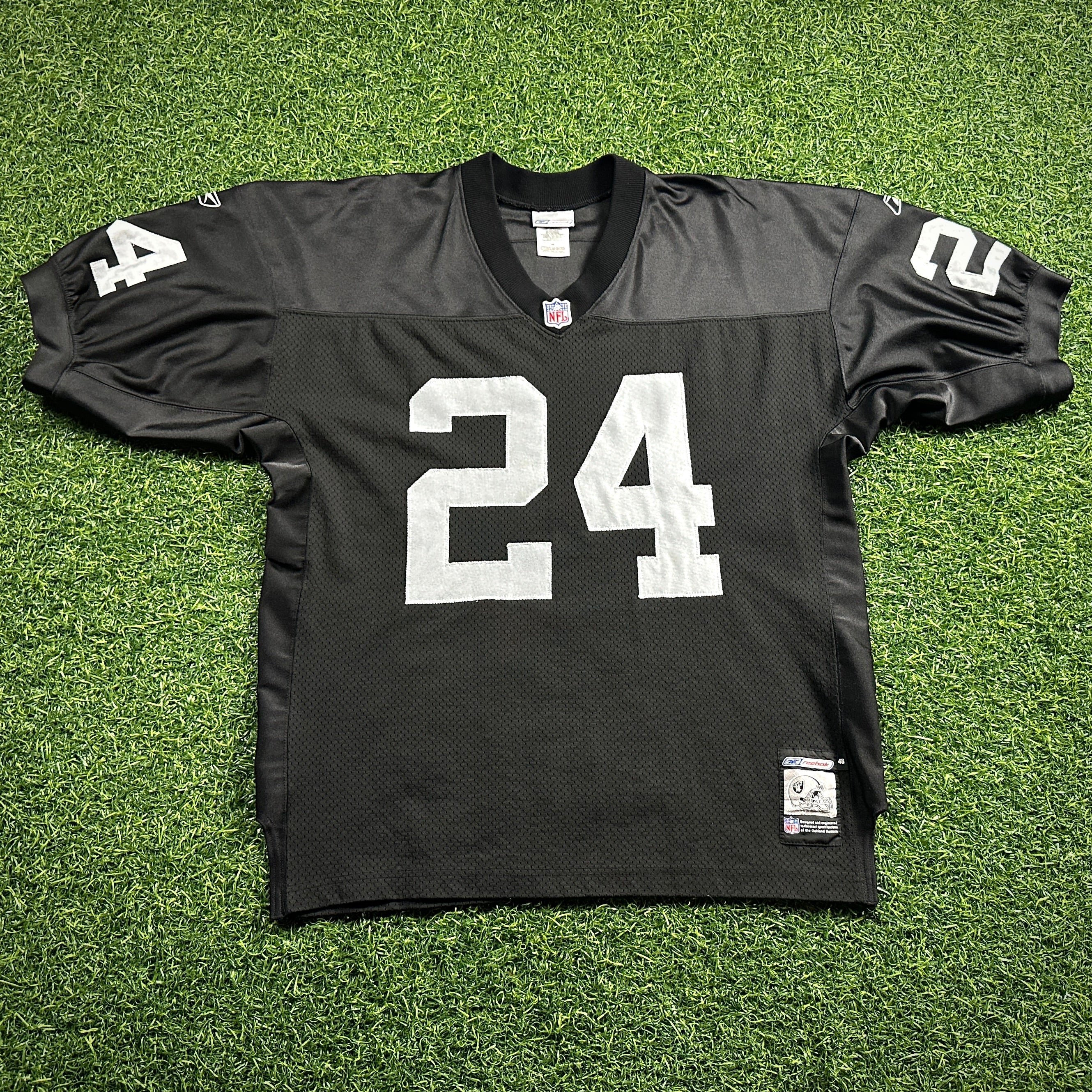 2001 Reebok NFL Authentic Jersey Oakland Raiders Charles Woodson Sz. 48 Vintage