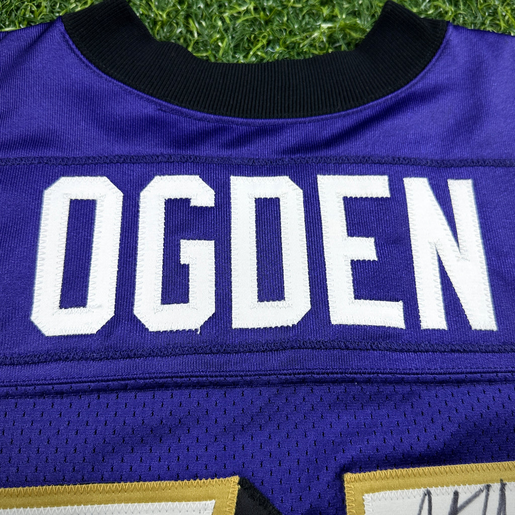 1999 Nike NFL Team-Issued Game Jersey Baltimore Ravens Jonathan Ogden Autograph Sz. 48
