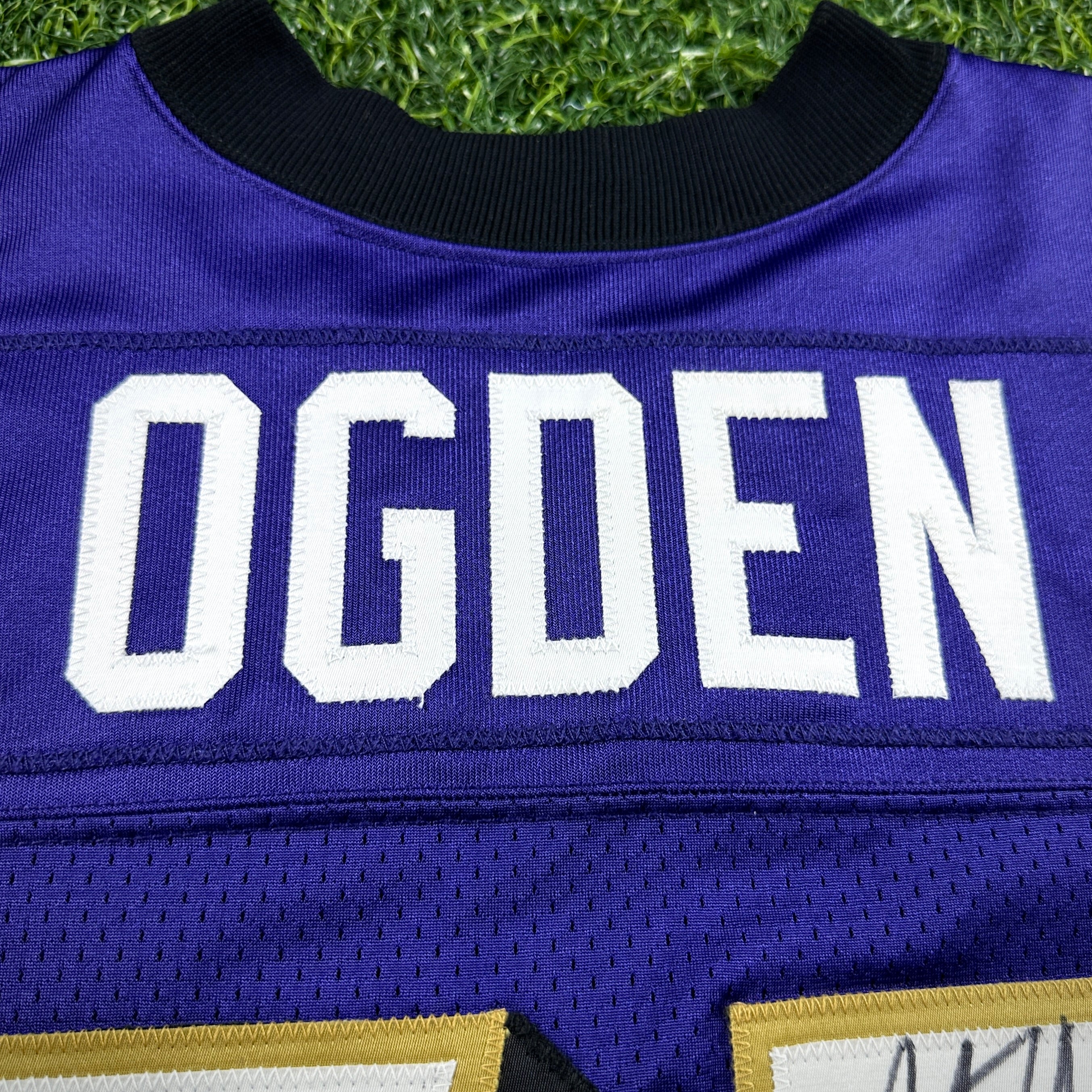 1999 Nike NFL Team-Issued Game Jersey Baltimore Ravens Jonathan Ogden Autograph Sz. 48