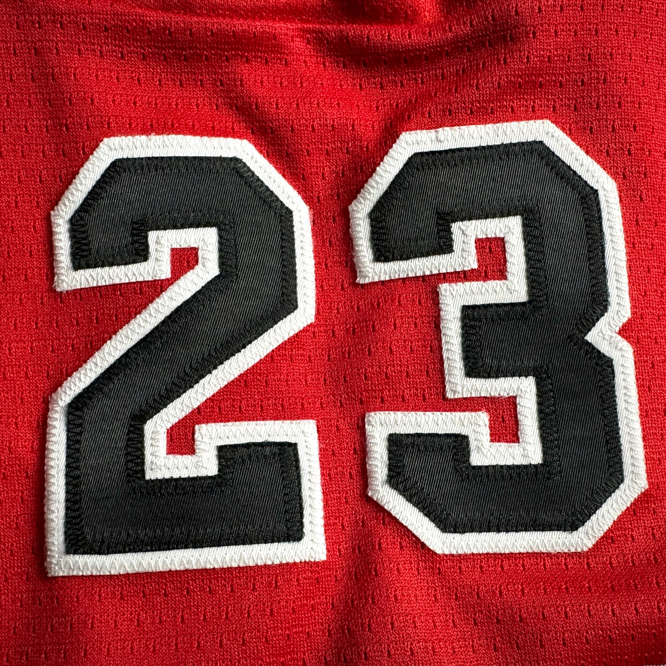 1998 Nike NHL X NBA Mashup Jersey Chicago Bulls Blackhawks Michael Jordan Red Sz. L
