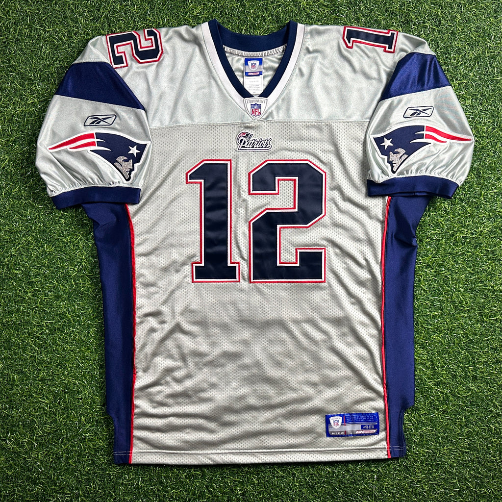 2003 Reebok NFL Authentic Jersey New England Patriots Tom Brady Sz. 48 Silver Alternate