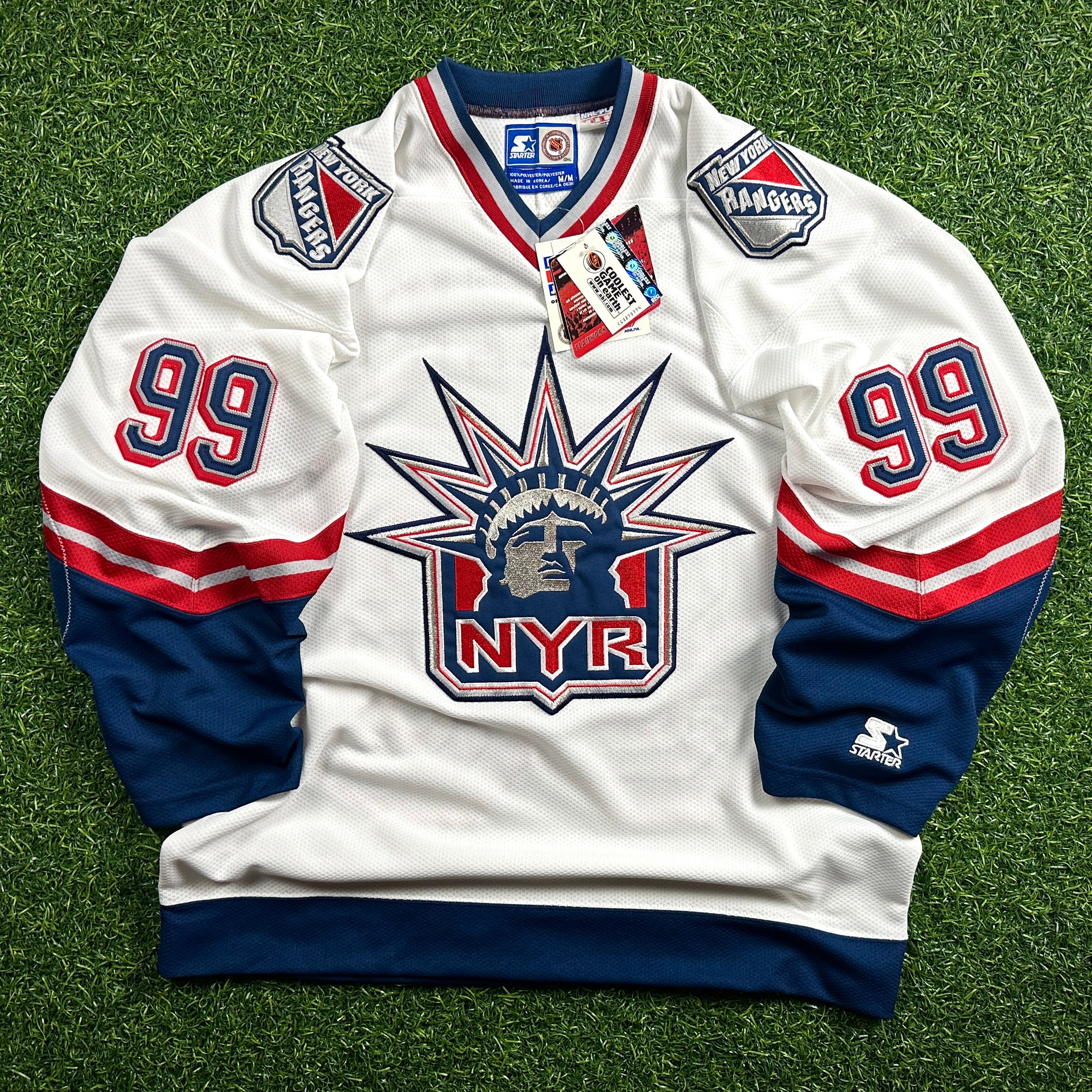 New! 1997 Starter NHL Jersey New York Rangers Wayne Gretzky Sz. M Liberty Vintage