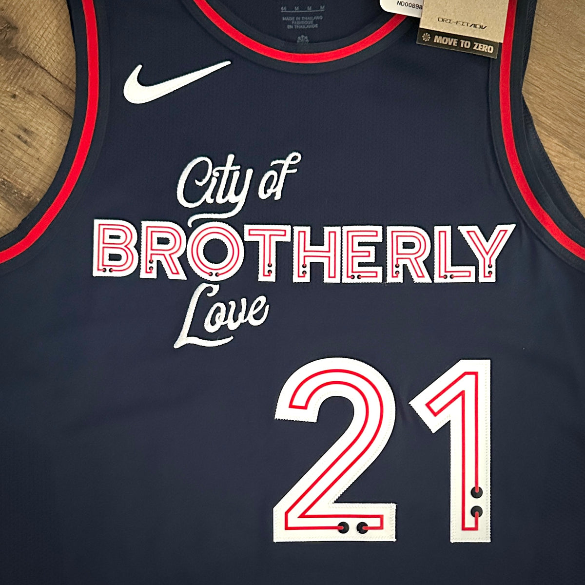 New! 2023 Nike NBA Authentic Jersey Philadelphia 75th Joel Embiid Sz. 44 M NWT