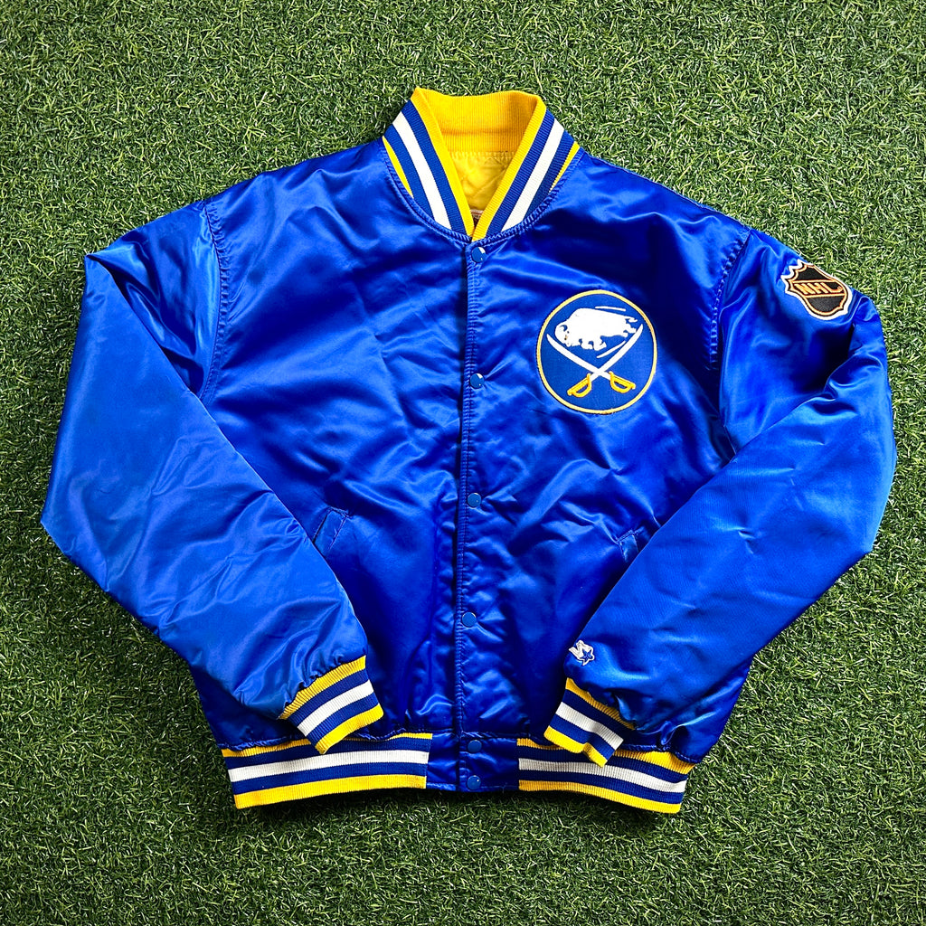 1990’s Starter NHL Vintage Satin Bomber Jacket Buffalo Sabres Sz. XL (L)