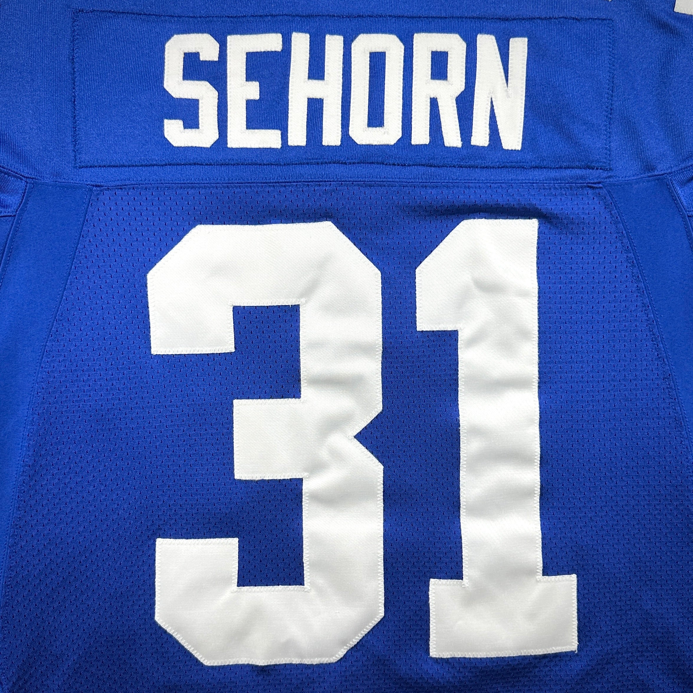 2001 Reebok NFL Authentic Jersey New York Giants Jason Sehorn Sz. 48 Helmet Tag