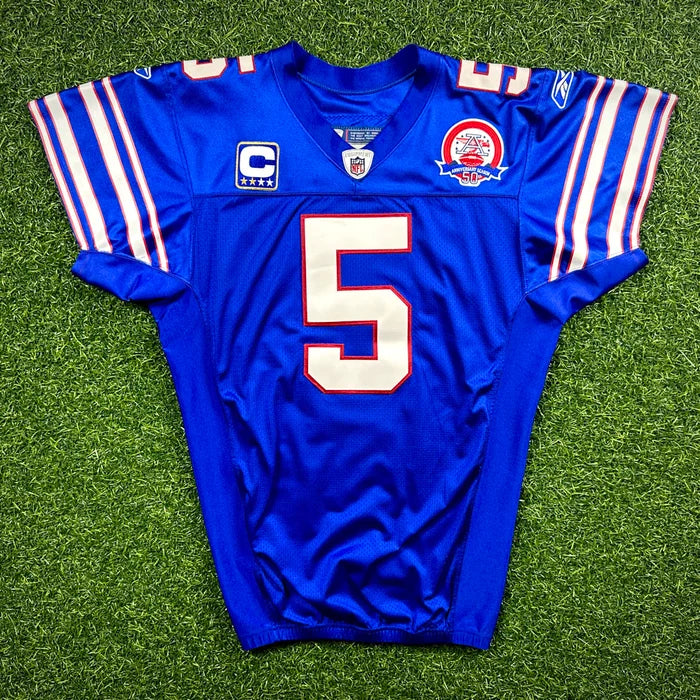 11/29/2009 Reebok NFL Game Worn Jersey Buffalo Bills Trent Edwards Throwback 44