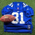 2001 Reebok NFL Authentic Jersey New York Giants Jason Sehorn Sz. 48 Helmet Tag