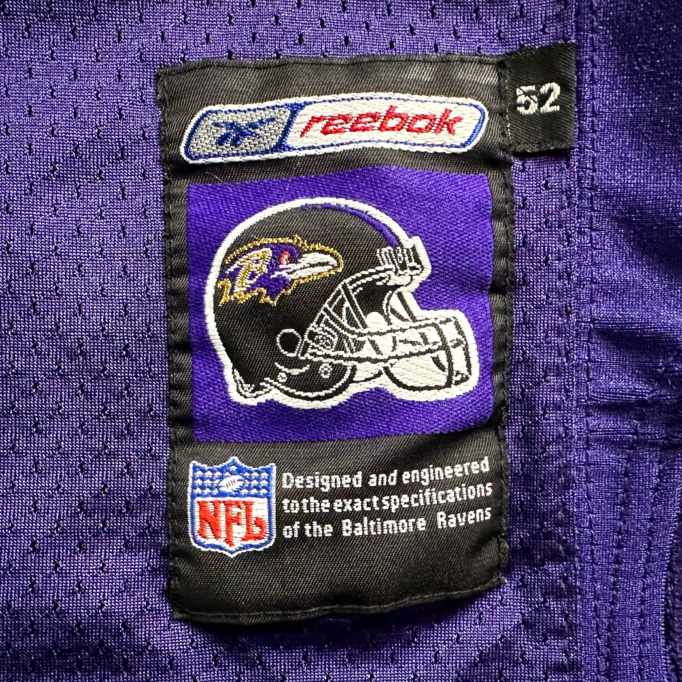 2001 Reebok NFL Authentic Jersey Baltimore Ravens Ray Lewis Sz. 52 Helmet Tag Vintage