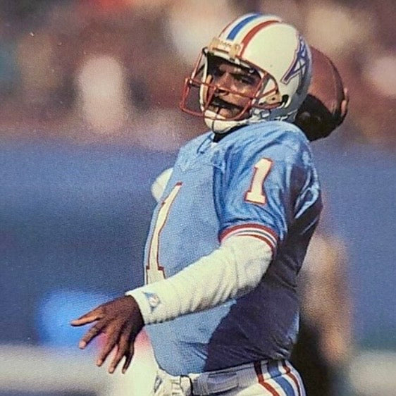 1991 Russell NFL Team Issued Game Jersey Houston Oilers Warren Moon Sz. 42 HOF