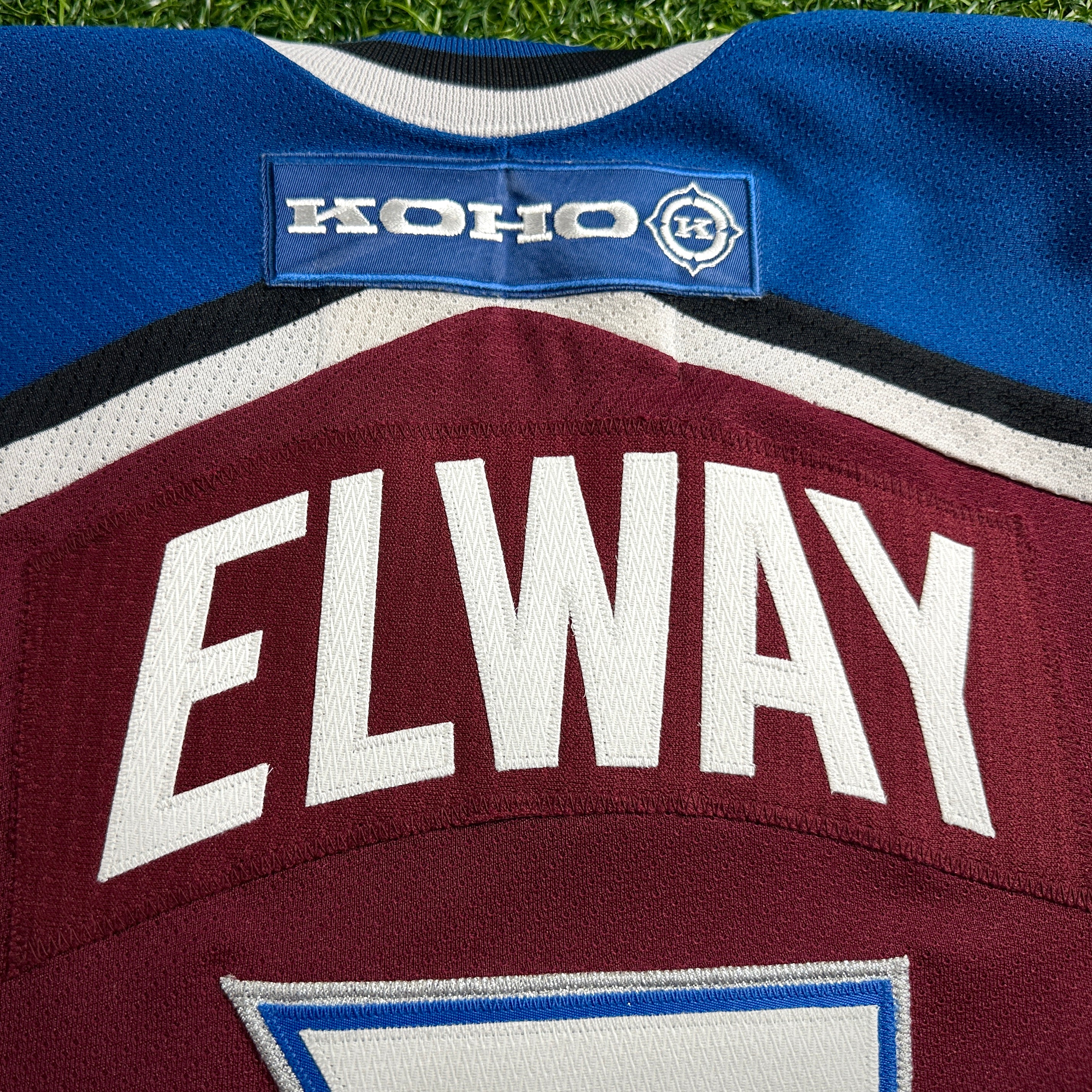 Koho NHL X NFL Mashup Jersey Colorado Avalanche John Elway Sz. L Denver Broncos