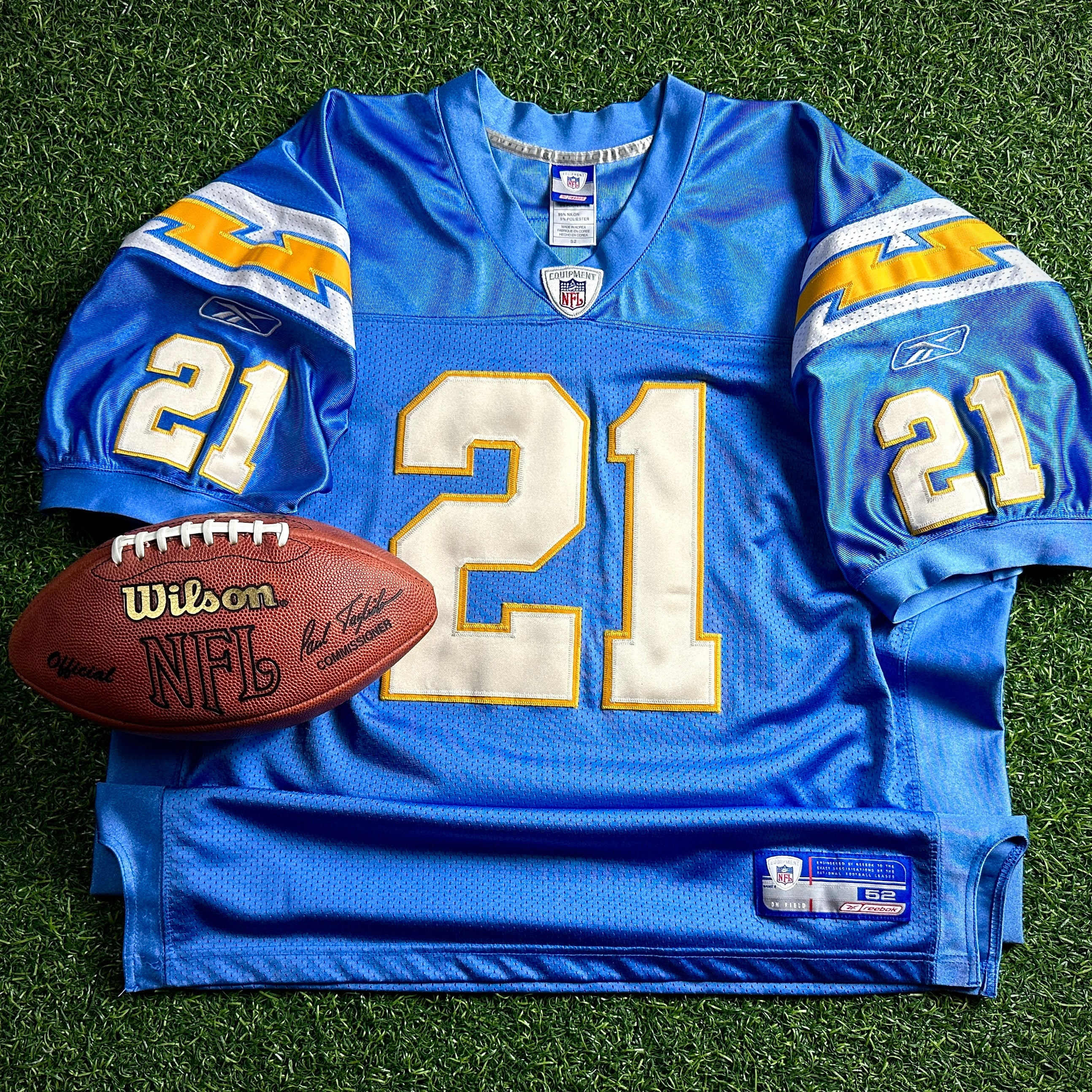 2002 Reebok NFL Authentic Jersey San Diego Chargers LaDanian Tomlinson 52 Throwback