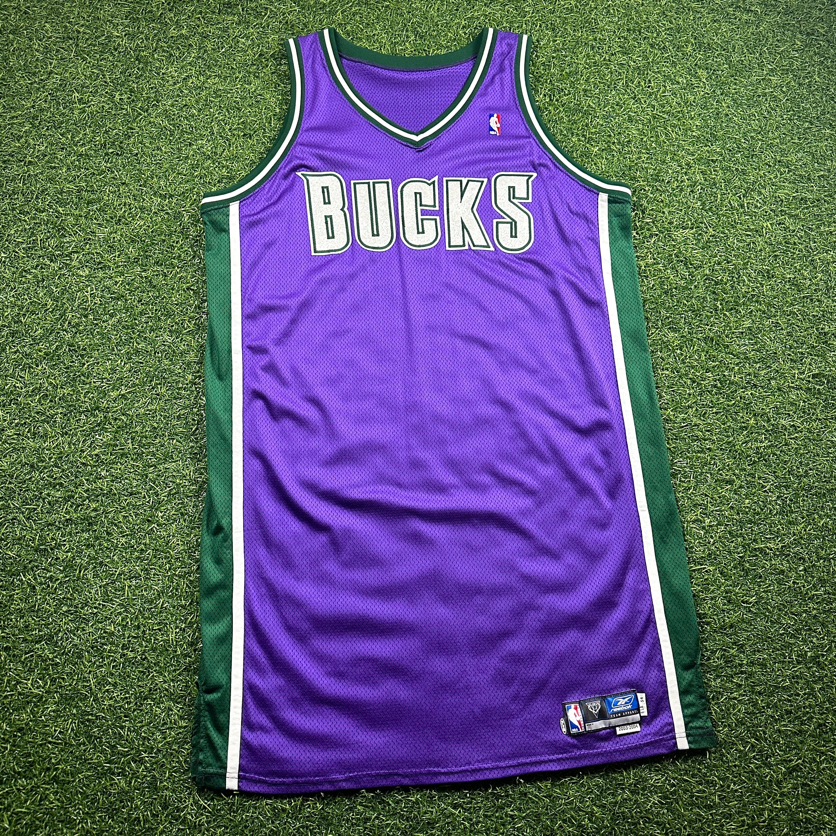 2003/04 Reebok NBA Team Issued Game Jersey Milwaukee Bucks Sz. 54 Berlin WI