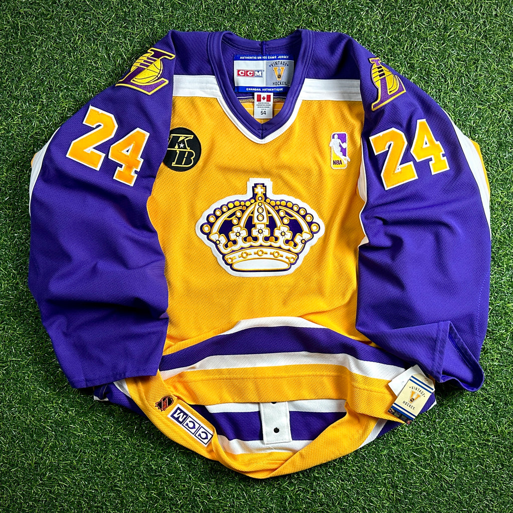 New CCM NHL X NBA Jersey Los Angeles Lakers Kings Kobe Bryant 54 Throwback RIP