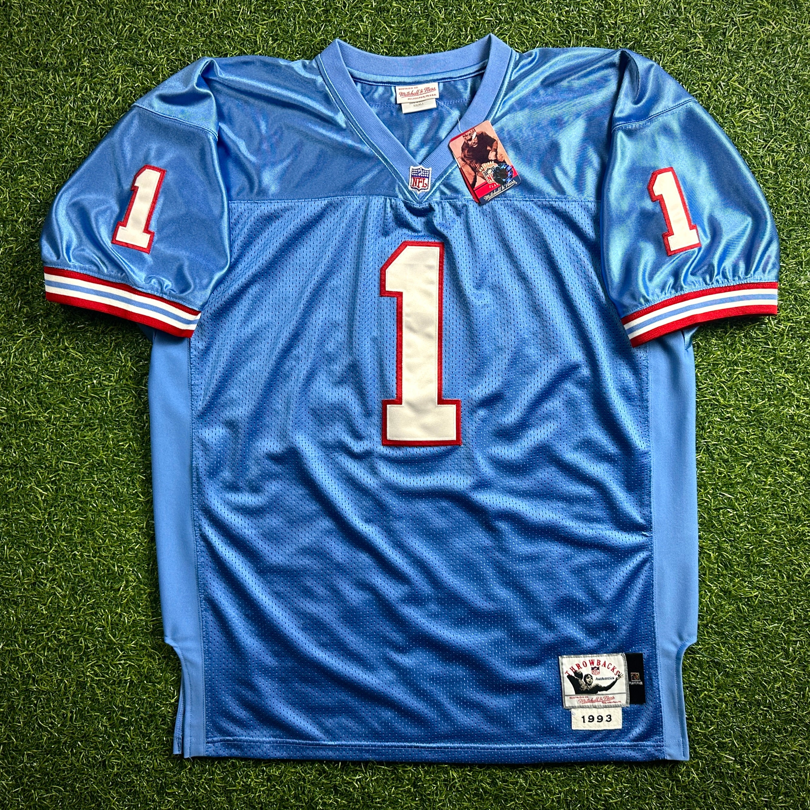 New! Mitchell & Ness 1993 Authentic Jersey Houston Oilers Warren Moon Sz. 52 NWT