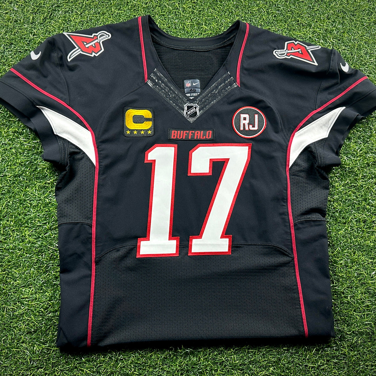 Nike NFL X NHL Team-Issued Game Jersey Buffalo Bills Sabres Josh Allen Sz. 46 Q-BK