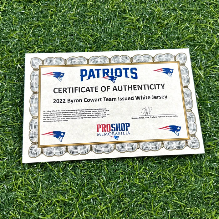 2022 Nike NFL Game Used Worn Jersey New England Patriots Byron Cowart Team COA
