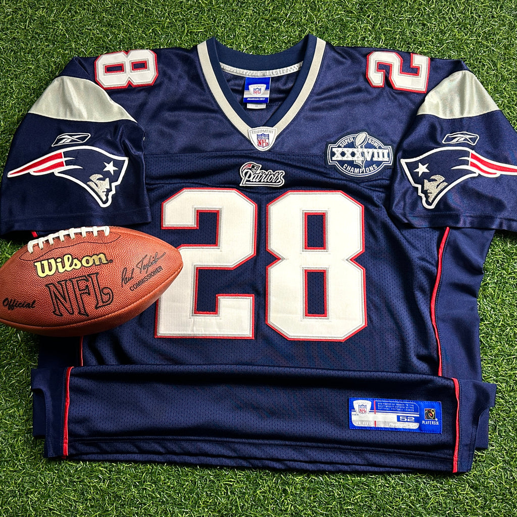 2004 Reebok NFL Authentic Jersey New England Patriots Corey Dillon Sz. 52 XXXVIII Banner Night