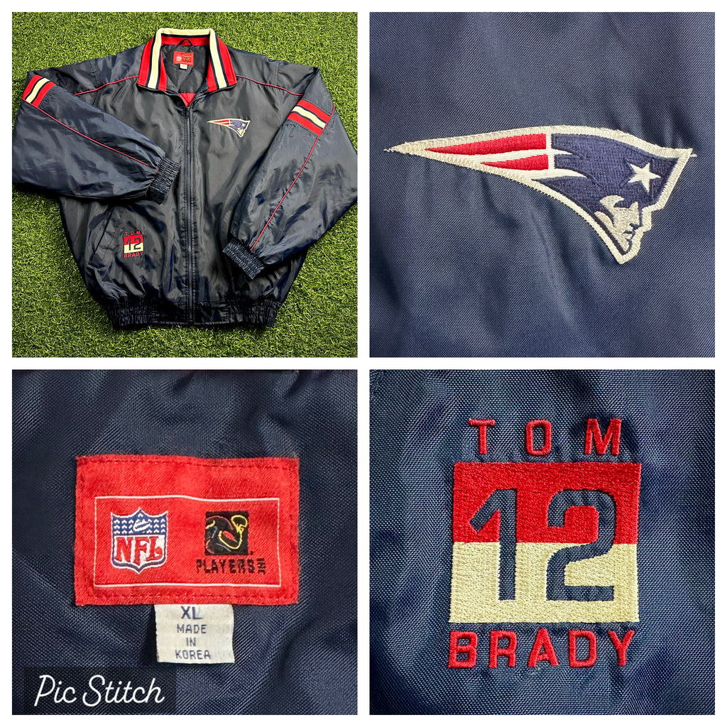 Rare! 2002 Reebok NFL Jacket New England Patriots Tom Brady 12 Sz. XL Vintage