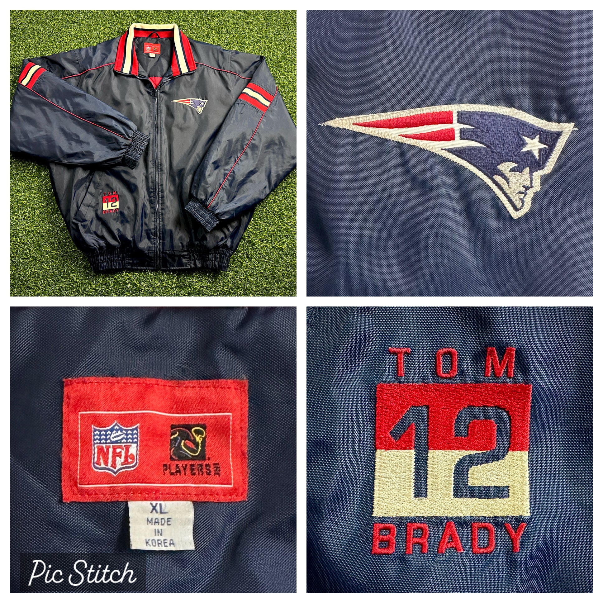 Rare! 2002 Reebok NFL Jacket New England Patriots Tom Brady 12 Sz. XL Vintage