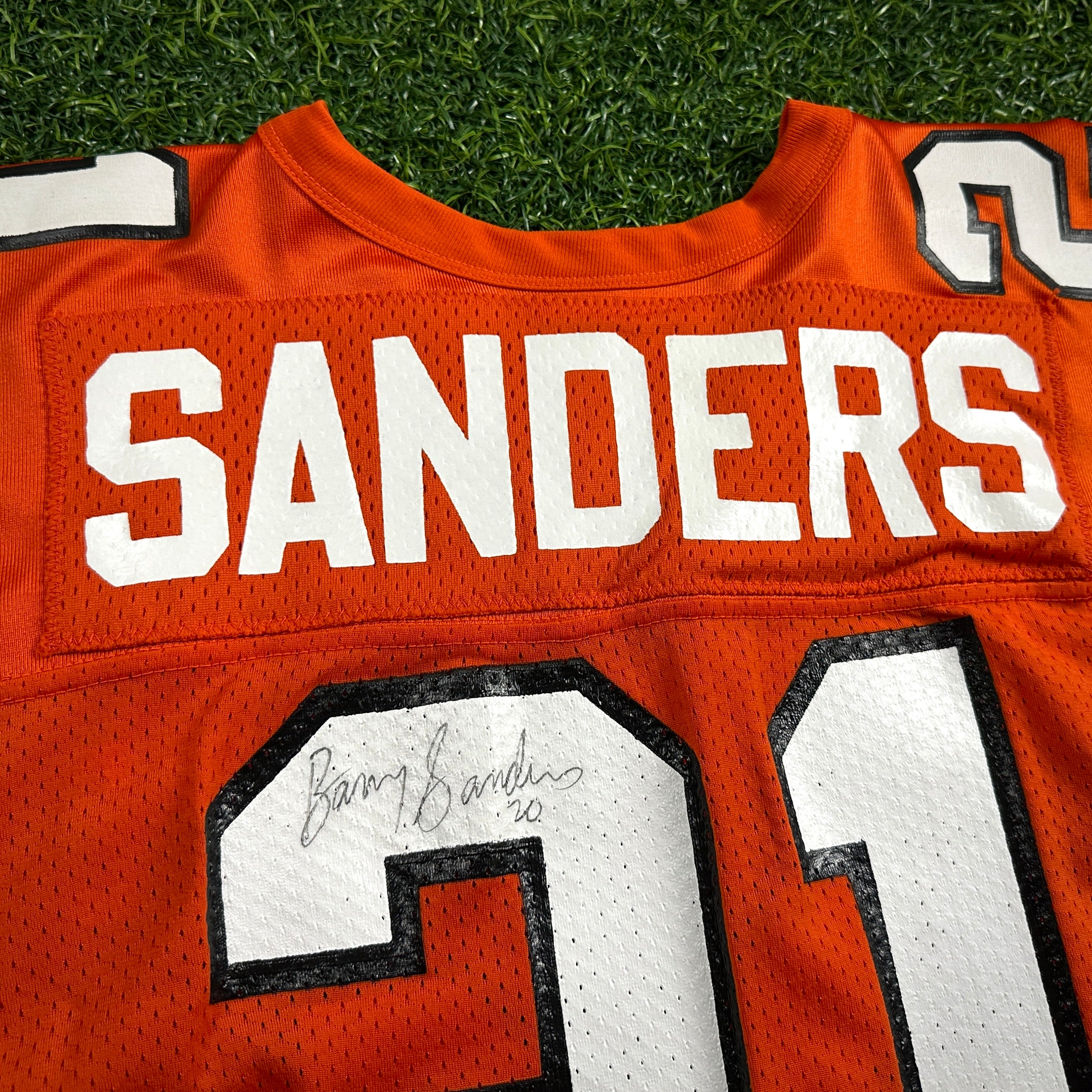 1988 Russell NCAA Team-Issued Jersey Oklahoma State Cowboys Barry Sanders Autograph JSA
