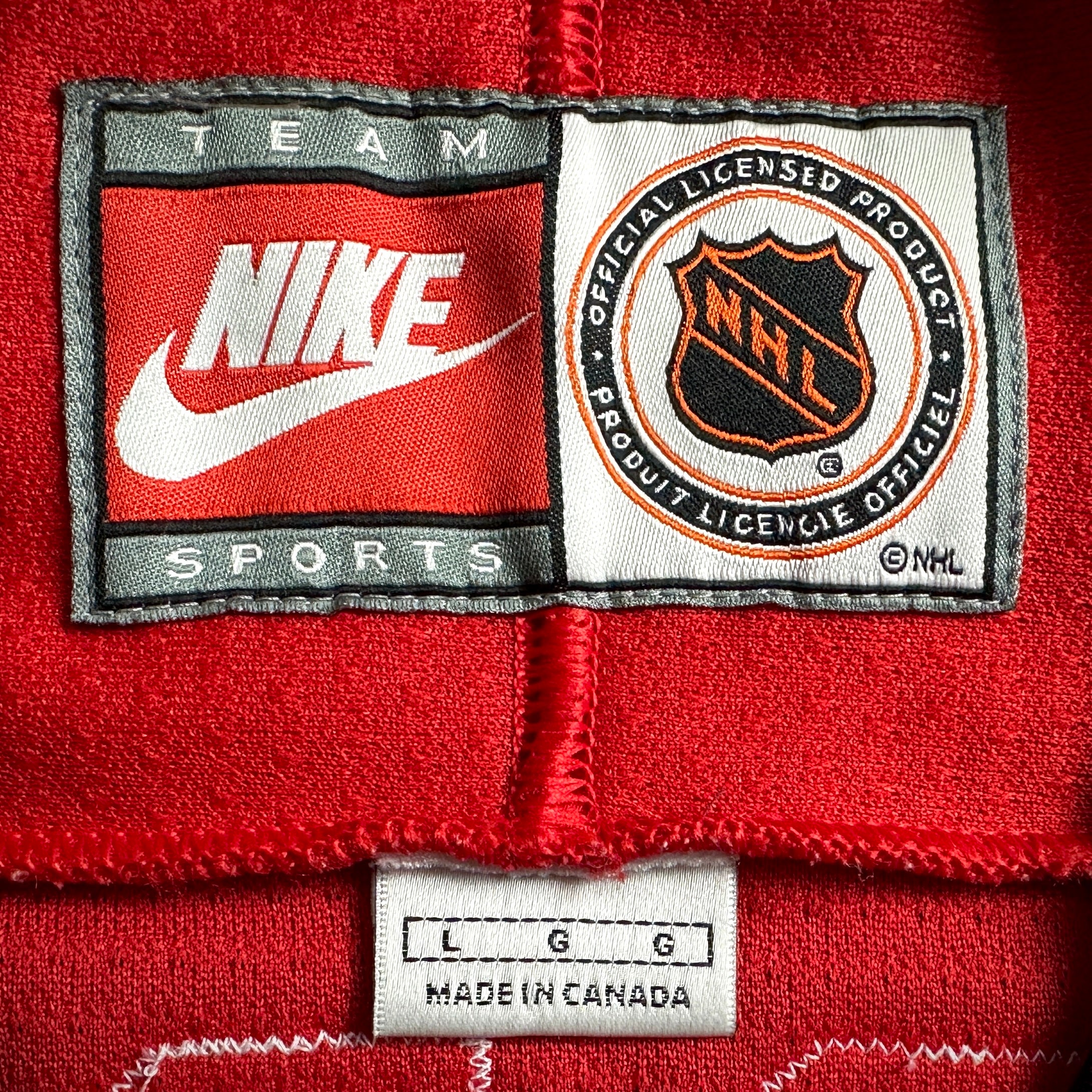 1998 Nike NHL X NBA Mashup Jersey Chicago Bulls Blackhawks Michael Jordan Red Sz. L