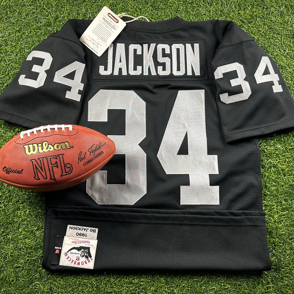 New! Mitchell & Ness NFL 1990 Authentic Jersey Los Angeles Raiders Bo Jackson Sz. 40 (M) Throwback