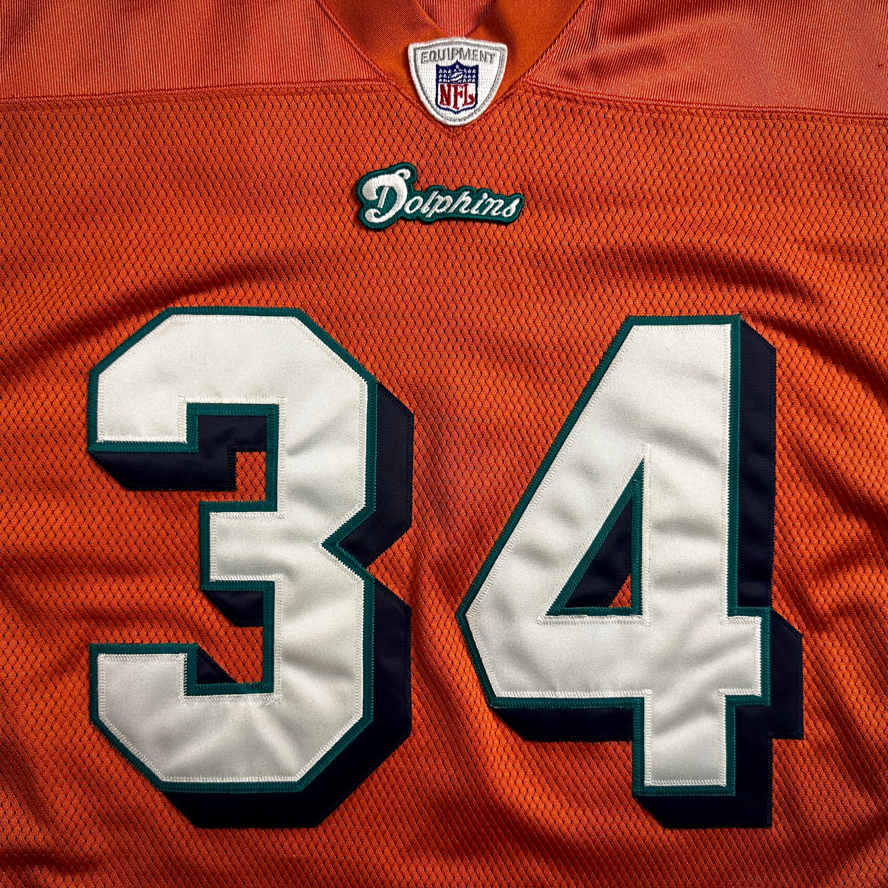 2005 Reebok NFL Authentic Jersey Miami Dolphins Ricky Williams Sz 48 Orange Alt