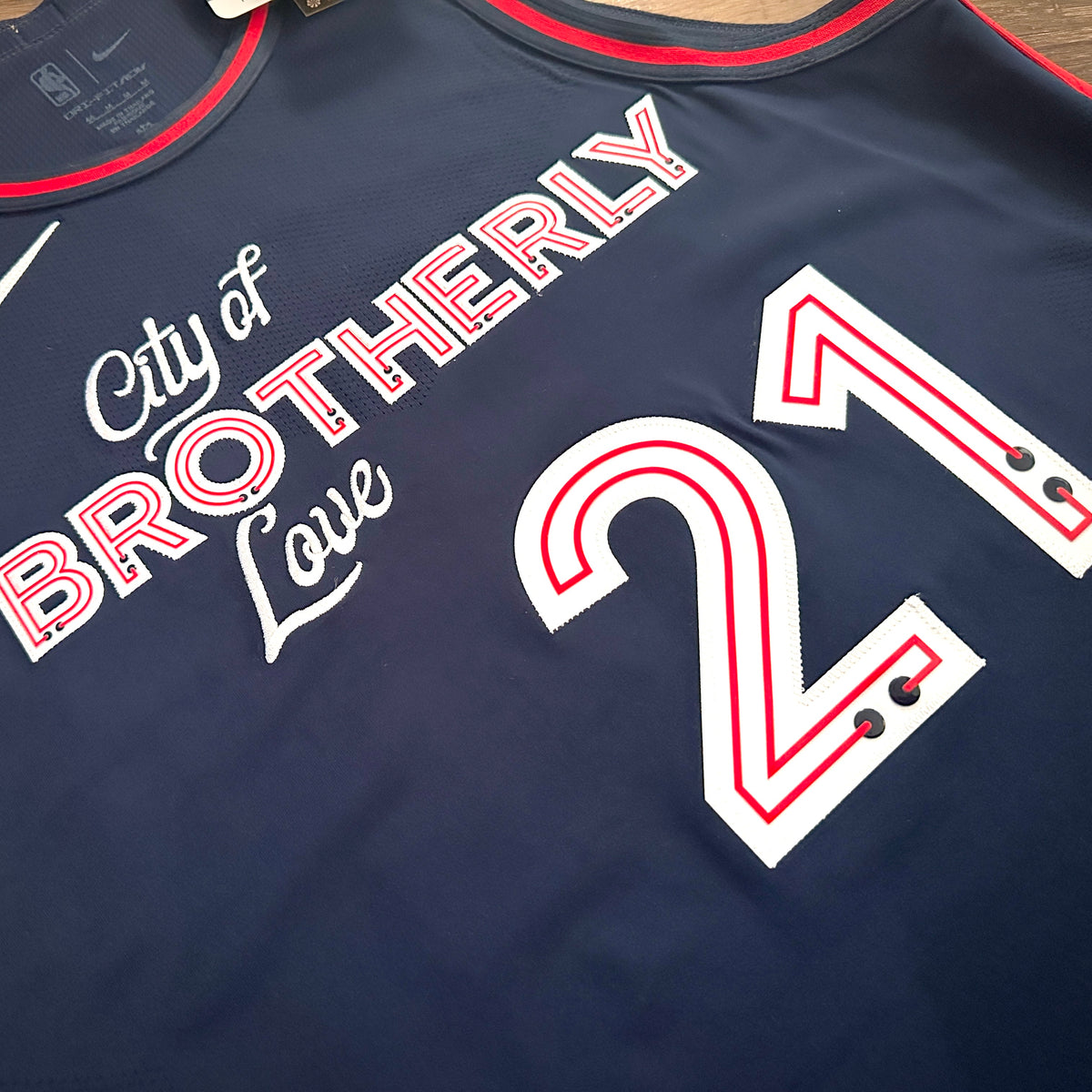 New! 2023 Nike NBA Authentic Jersey Philadelphia 75th Joel Embiid Sz. 44 M NWT