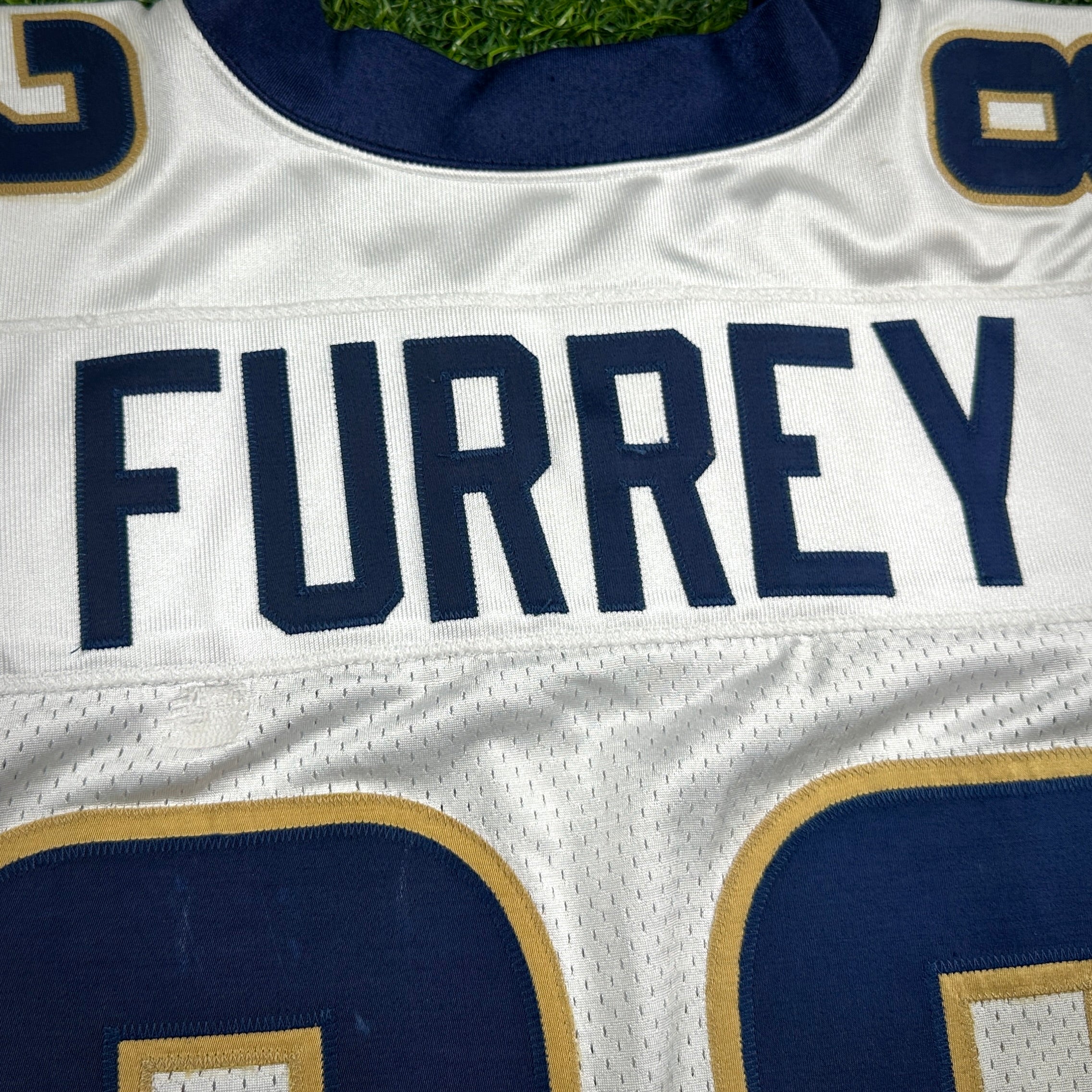 2003 Reebok NFL Game-Used Rookie Jersey St. Louis Rams Mike Furrey Sz. 44 Repairs
