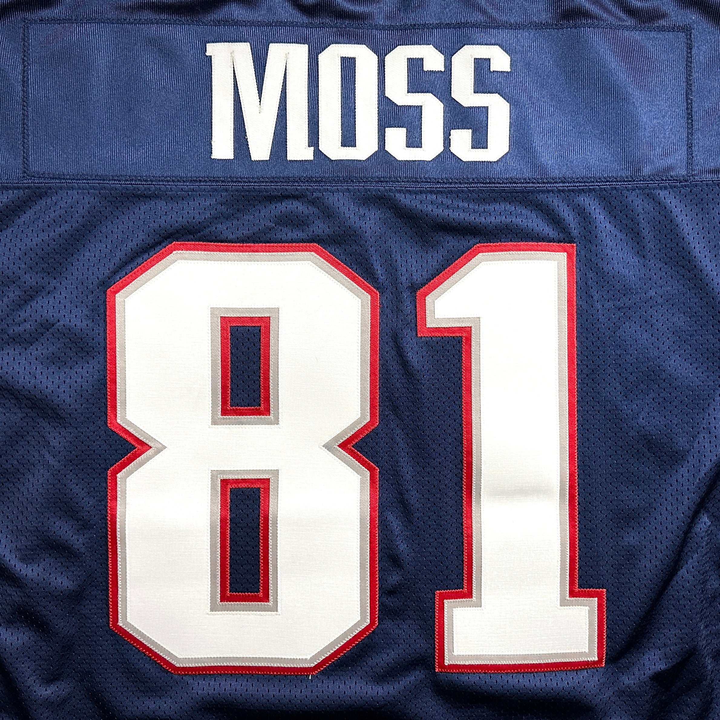 2007 Reebok NFL Authentic Jersey New England Patriots Randy Moss Blue Home Sz. 52