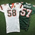 Lot of 2 Nike NCAA Game-Used Hurricanes Jerseys