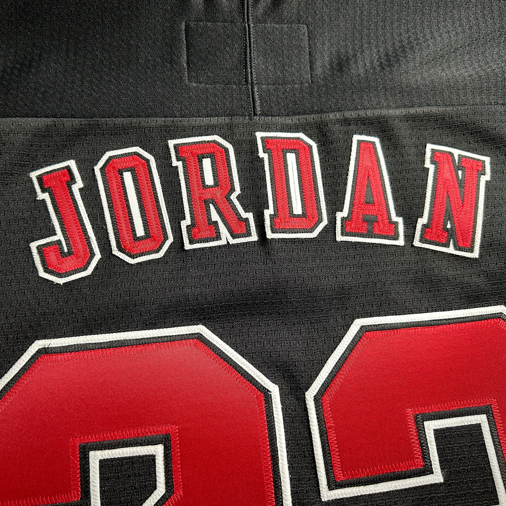 1998 Nike NHL X NBA Mashup Jersey Chicago Bulls Blackhawks Michael Jordan Black Sz. L