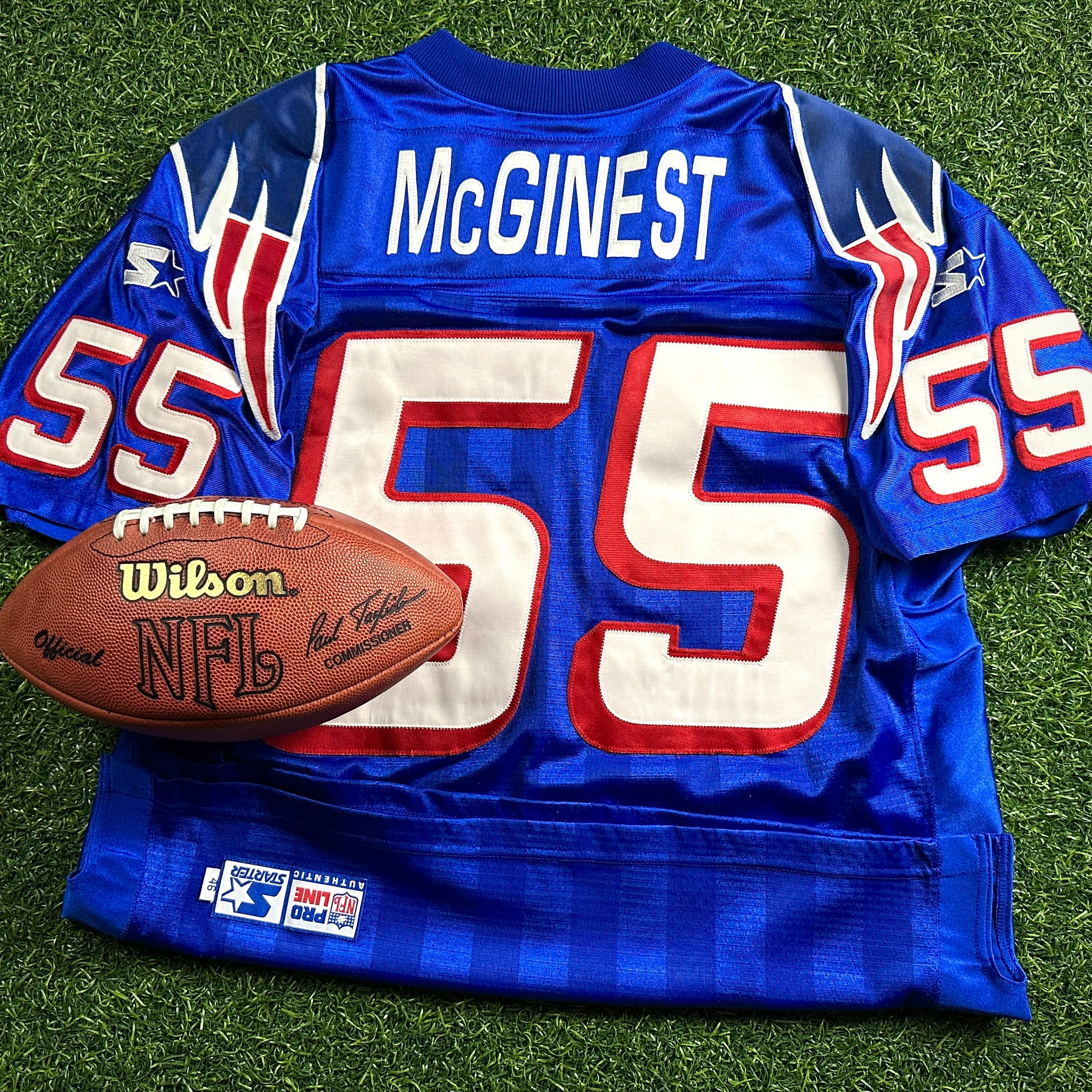 1995 Starter NFL Pro Line Jersey New England Patriots Willie McGinest Sz. 46 VTG