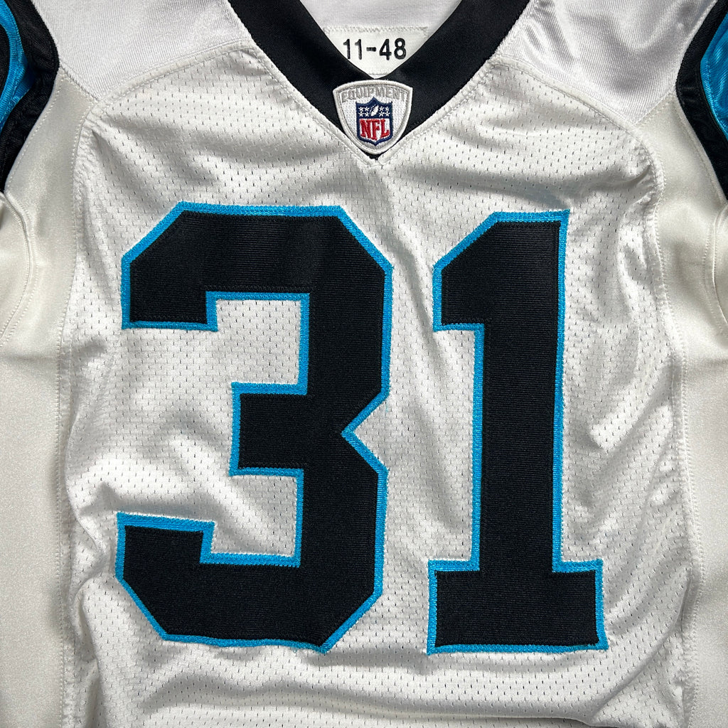 2011 Reebok NFL Game Used Worn Jersey Carolina Panthers Richard Marshall Sz. 48