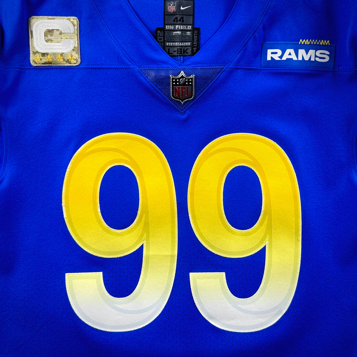 2021 Nike NFL Team Issued Jersey Los Angeles Rams Aaron Donald Salute to Service 44