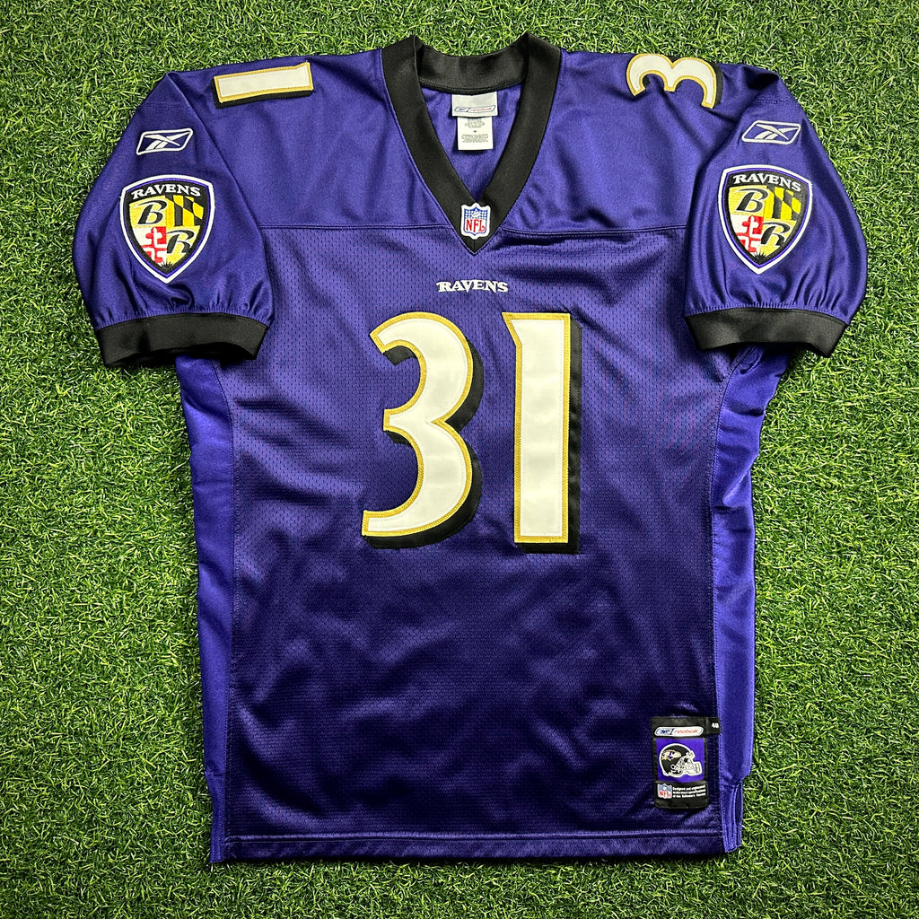 2001 Reebok NFL Authentic Jersey Baltimore Ravens Jamal Lewis Sz. 48 Helmet Tag