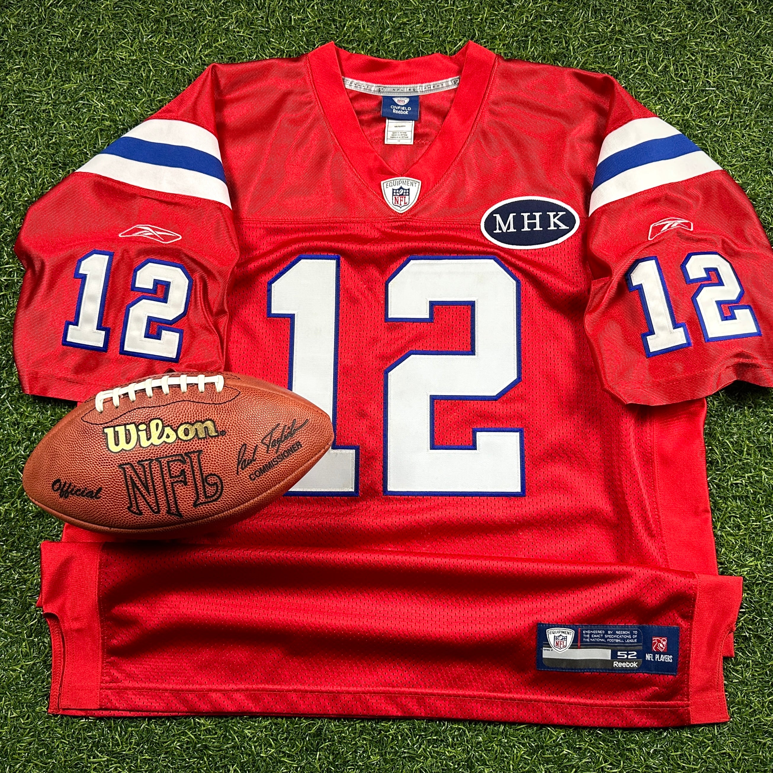 2011 Reebok NFL Authentic Red Throwback Jersey New England Patriots Tom Brady Sz. 52