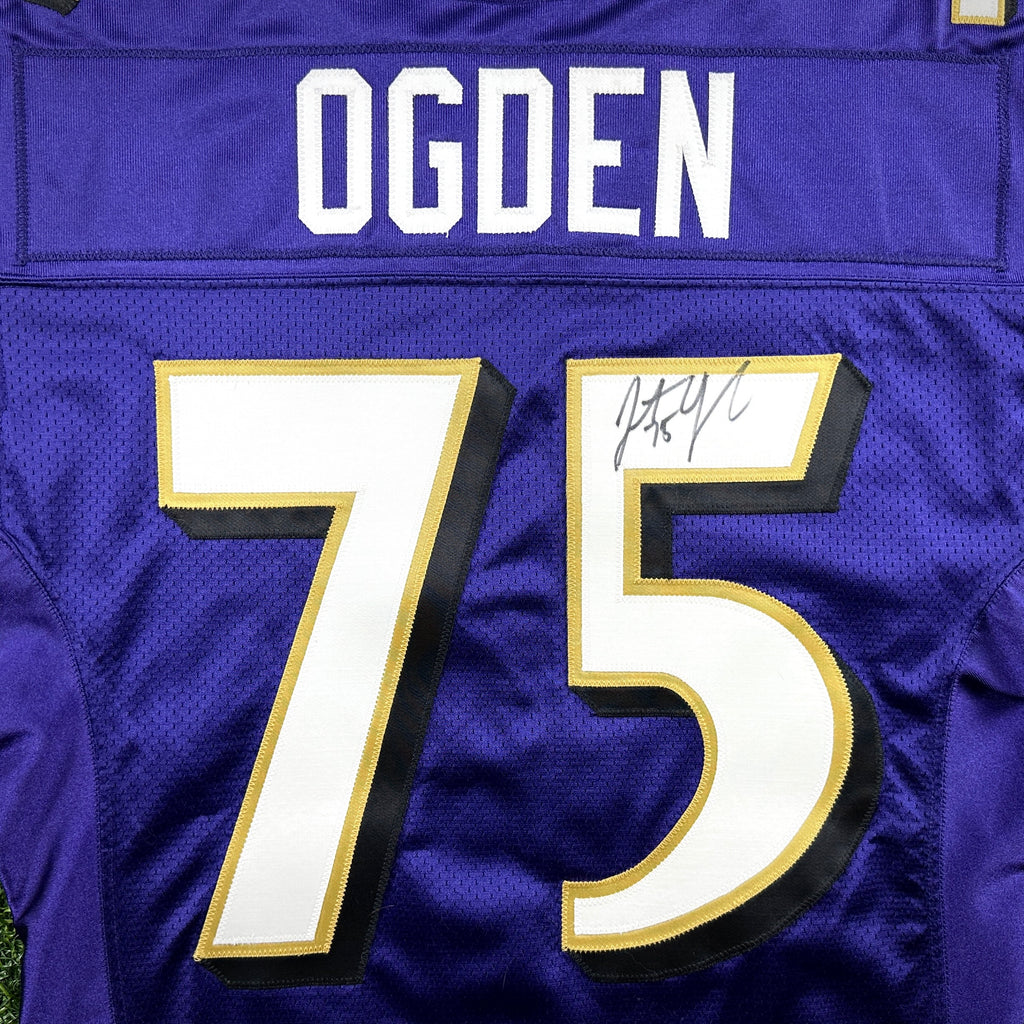 1999 Nike NFL Team-Issued Game Jersey Baltimore Ravens Jonathan Ogden Autograph Sz. 48