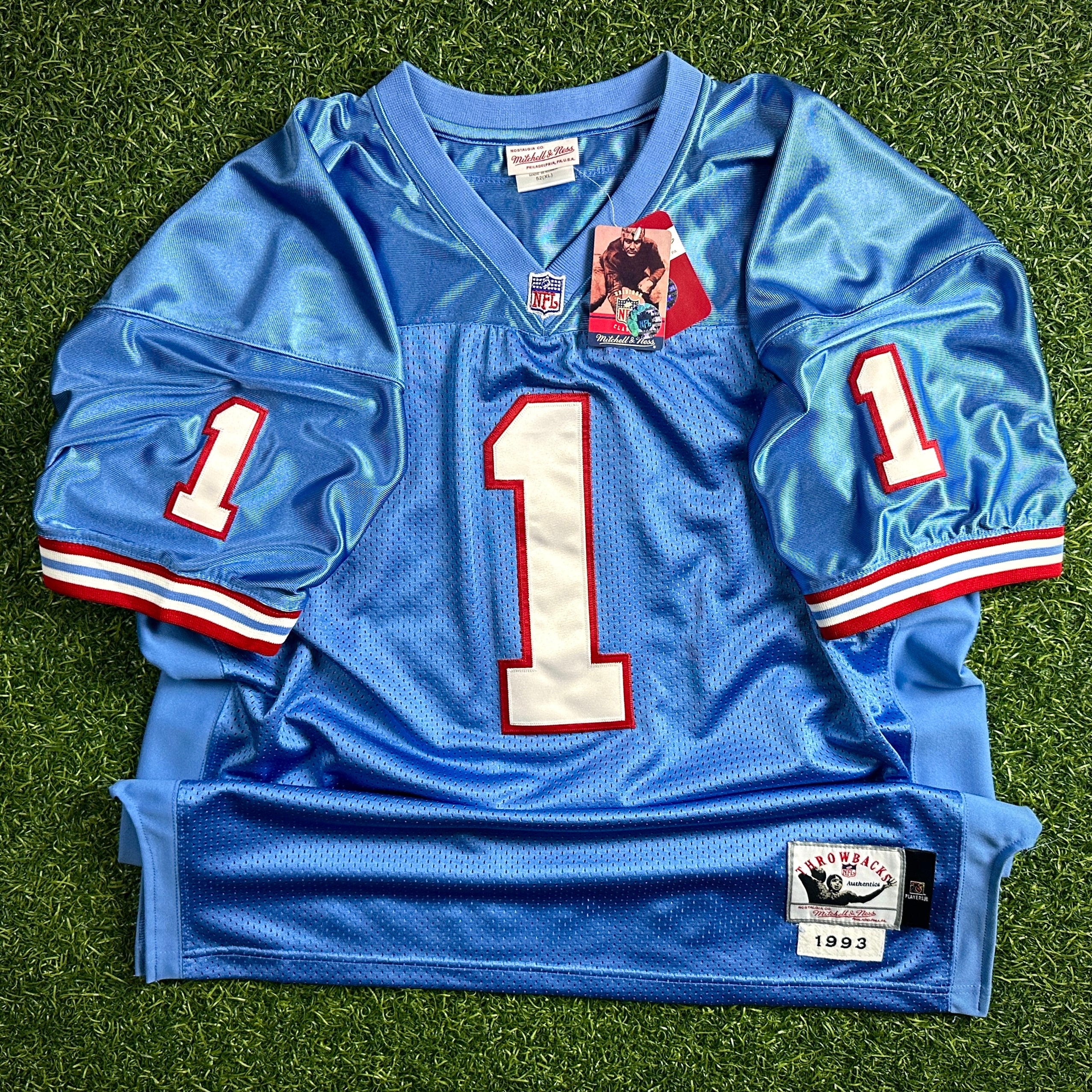 New! Mitchell & Ness 1993 Authentic Jersey Houston Oilers Warren Moon Sz. 52 NWT