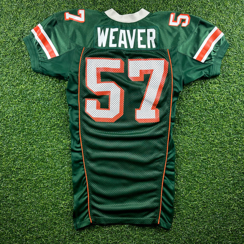 1999 Nike NCAA Game-Used Jersey Miami Hurricanes Jermell Weaver Sz. 48 Set 1