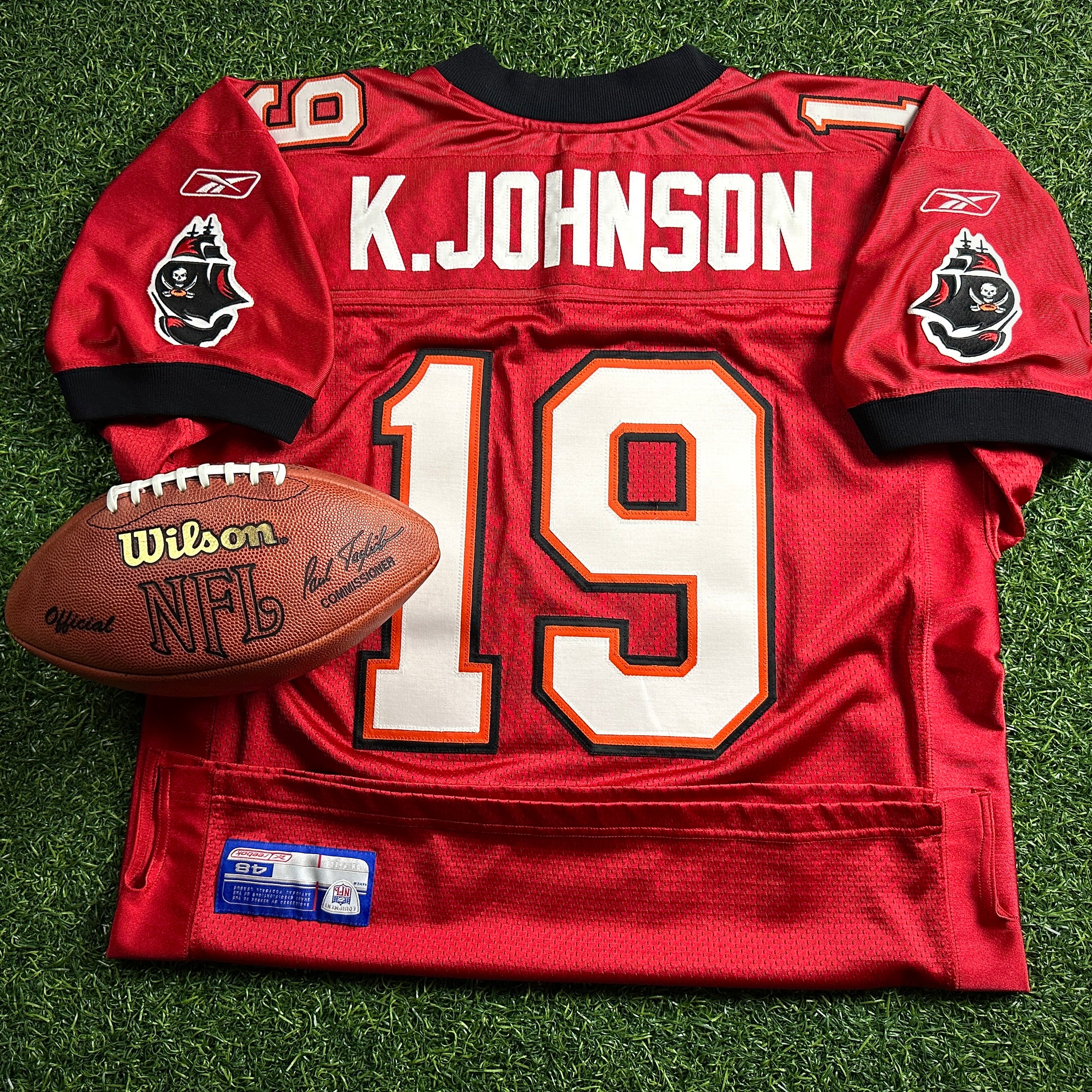 2002 Reebok NFL Authentic Jersey Tampa Bay Buccaneers Keyshawn Johnson Sz. 48 Super Bowl XXXVII