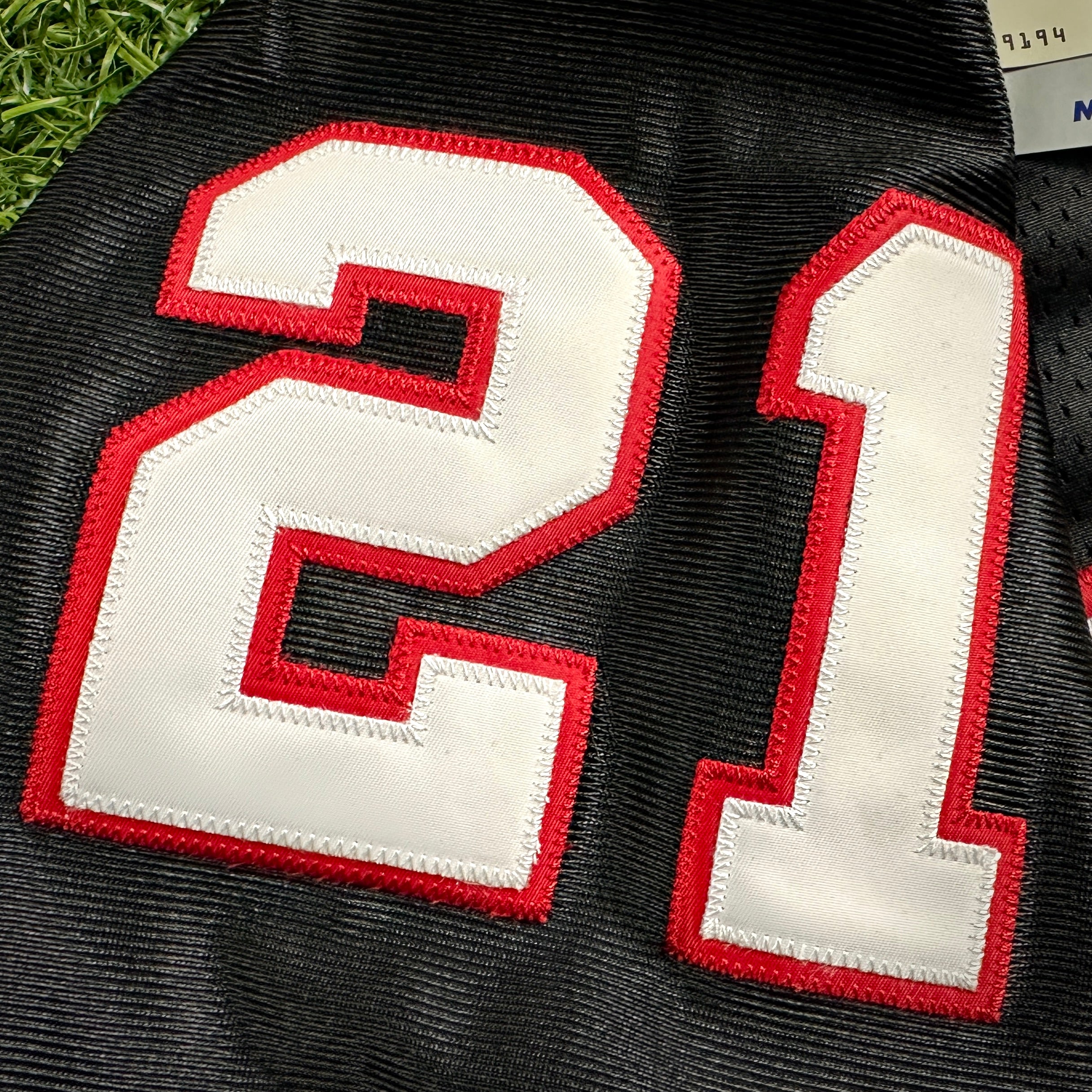 New! Reebok NFL Authentic Jersey Atlanta Falcons Deion Sanders Sz. 52 Helmet Tag