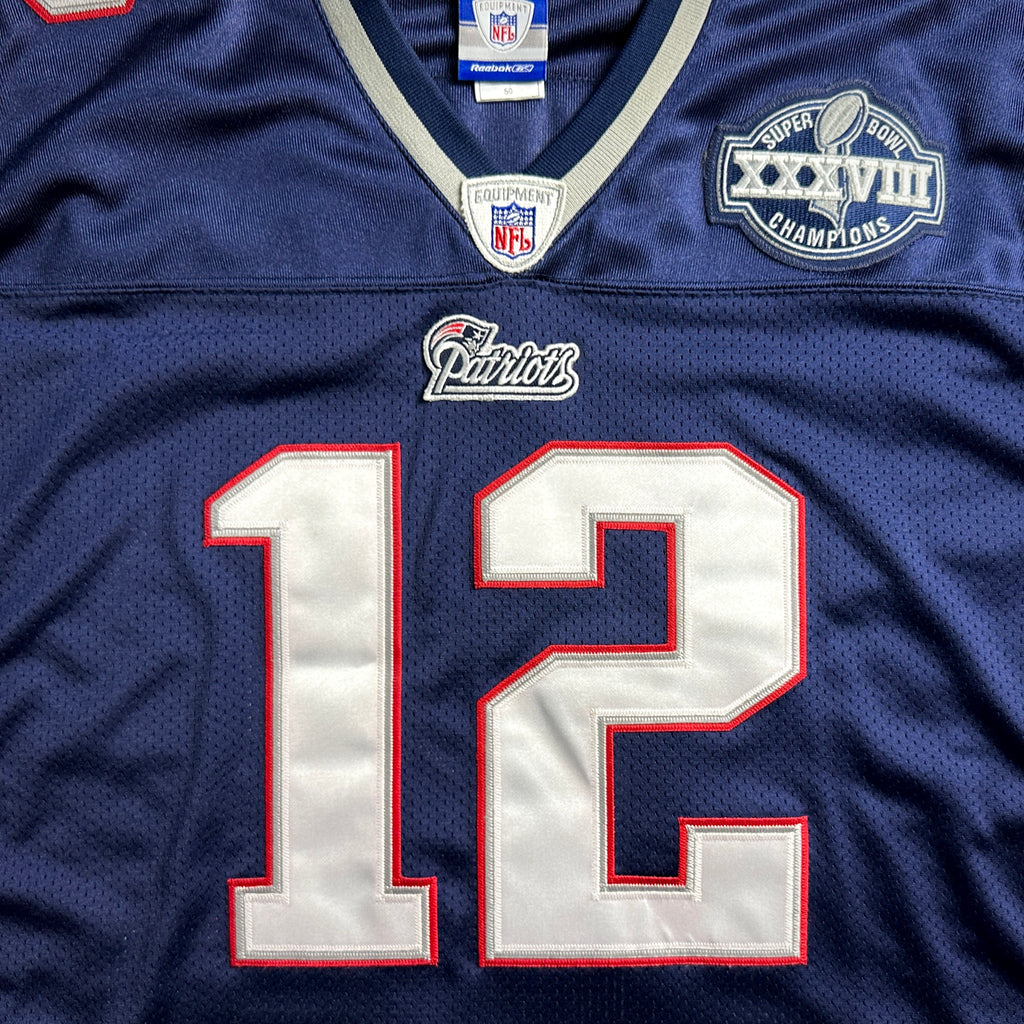 2004 Reebok NFL Authentic Jersey New England Patriots Tom Brady Sz 50 Super Bowl