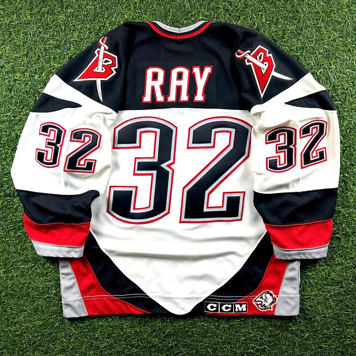 1998/99 CCM NHL Jersey Buffalo Sabres Rob Ray Sz. M Stanley Cup Autograph