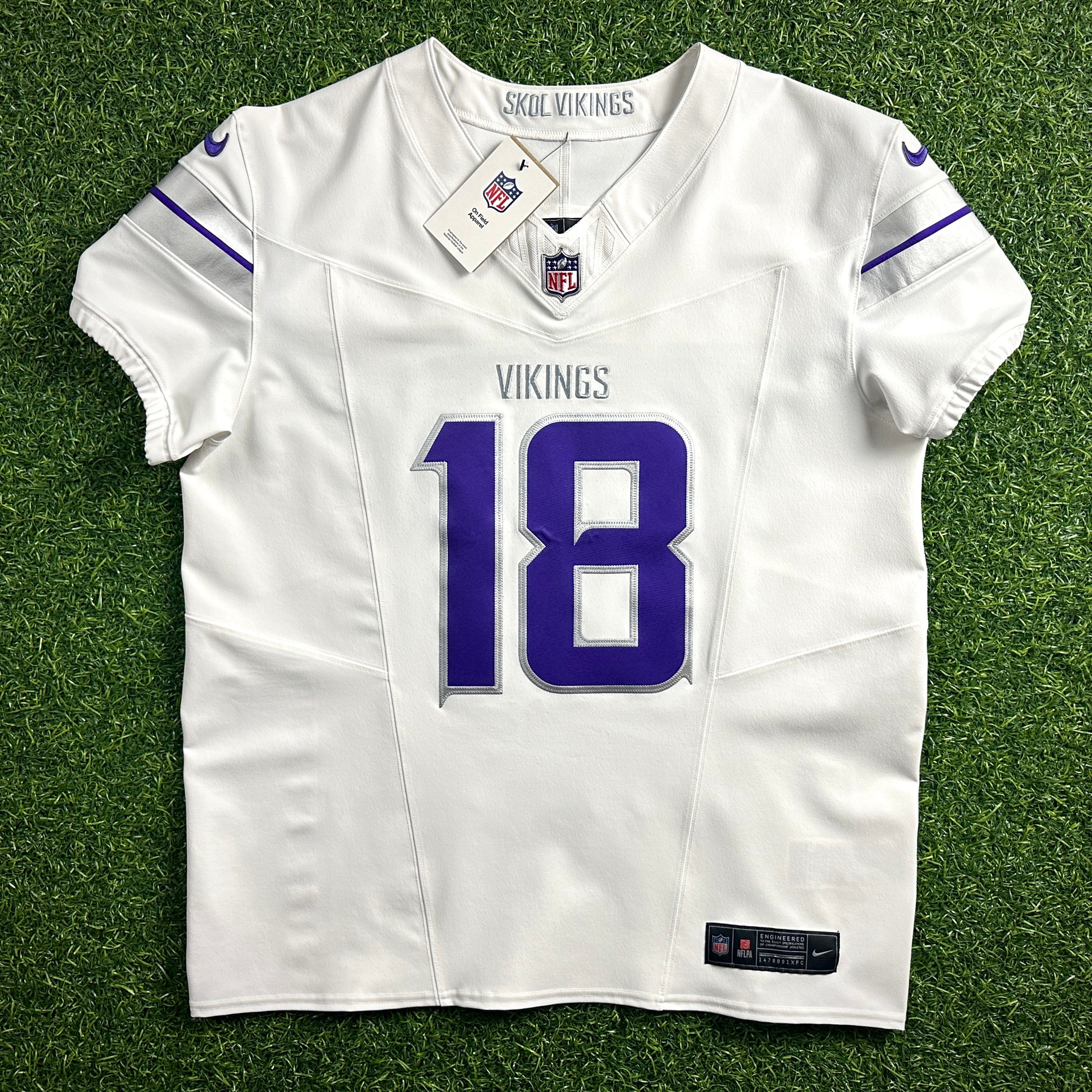 New! 2025 Nike NFL Authentic Vapor FUSE Elite Jersey Minnesota Vikings Justin Jefferson Sz. 44 Winter Warrior
