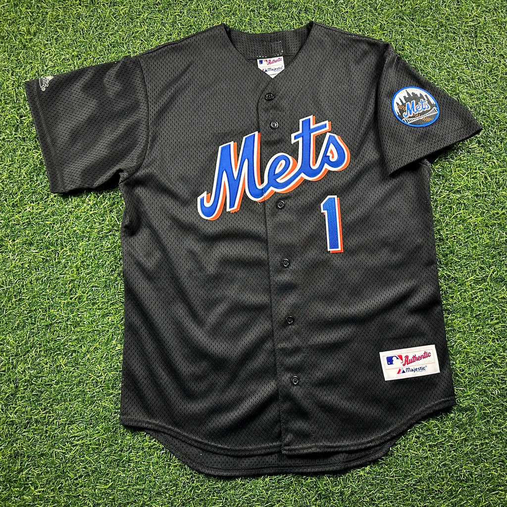 2000 Majestic MLB Jersey New York Mets Garth Brooks Black Sz. M Vintage