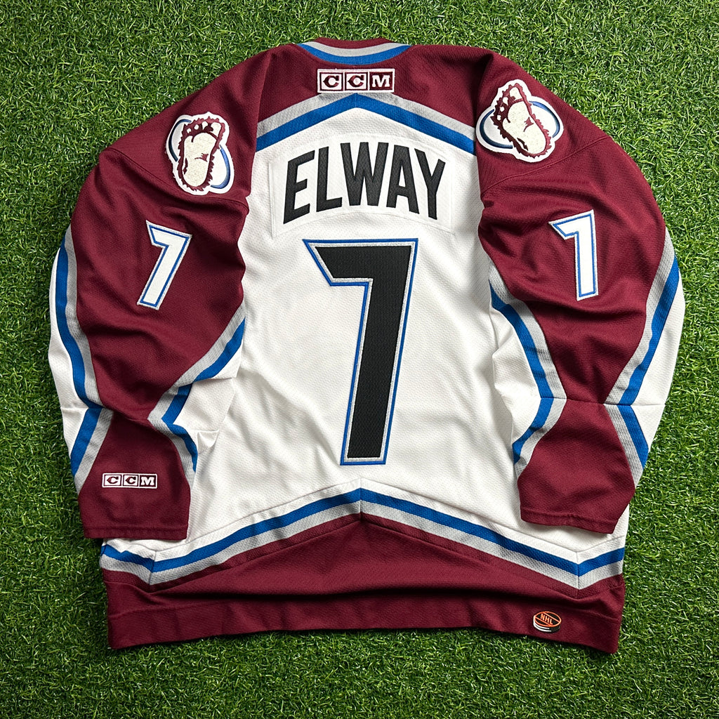 CCM NHL X NFL Mashup Jersey Colorado Avalanche John Elway Sz. 2XL Denver Broncos